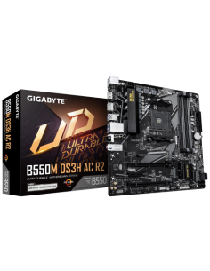 GIGABYTE B550M DS3H AC R2 Placa base - Procesadores AMD Ryzen 5000, VRM de 5+3 fases, hasta 4733 MHz DDR4 (O.C.), 1x M.2 PCIe 4.