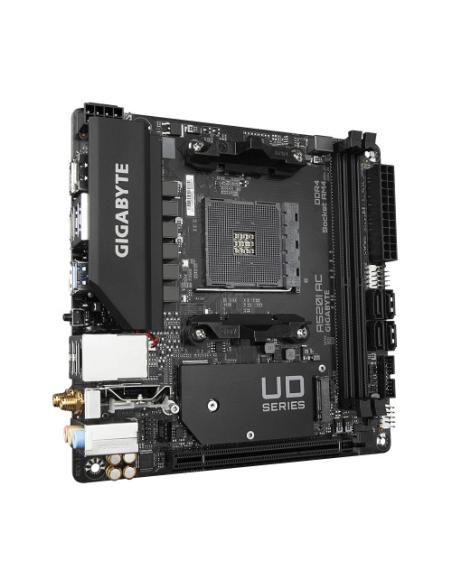 PLACA GIGABYTE A520I AC,AMD,AM4,A520,2DDR4,64GB,DP+2HDMI,GBLAN+WIFIAC+BT4.2,4SATA6+1M.2,2USB3.2,MINI-ITX