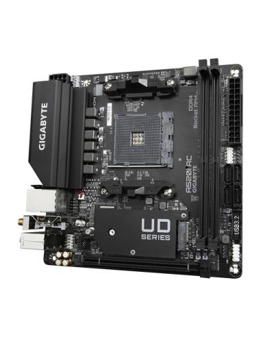 PLACA GIGABYTE A520I AC,AMD,AM4,A520,2DDR4,64GB,DP+2HDMI,GBLAN+WIFIAC+BT4.2,4SATA6+1M.2,2USB3.2,MINI-ITX