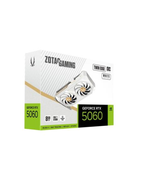 VGA ZOTAC RTX 5060 TWIN EDGE OC 8GB WHITE VERSION,NV,RTX5060,8GB,GDDR7,128BIT,1HDMI+3DP,2 VENTILADORES (ZT-B50600Q-10M)