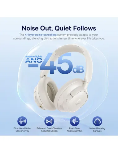OS-BASEUS BASS BH1 NC WIRELESS NOISE CANCELLING HEADPHONES STARLIGHT OFF-WHITE