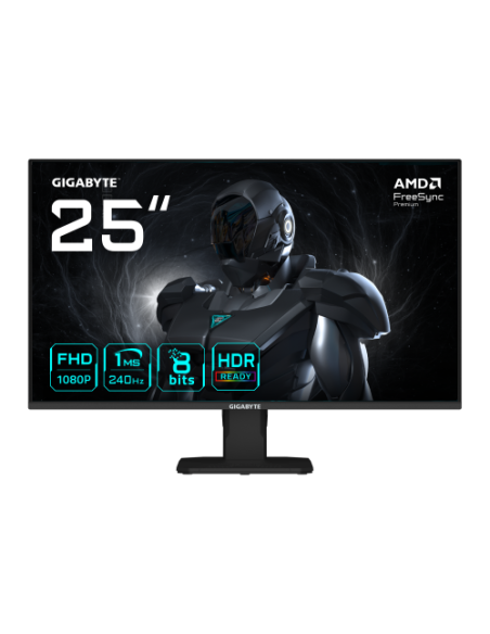 MONITOR GIGABYTE 25" GS25F2A,SS IPS,1920X1080(FHD),0.09PP,1000:1,1MS,240HZ,2HDMI+1DP,ALTAVOCES