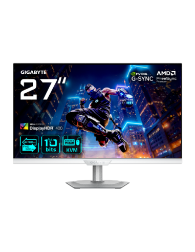 MONITOR GIGABYTE 27" M27UP ICE,SS IPS,3840X2160 (UHD),0.155PP,1000:1,1MS,160HZ,2HDMI+1DP+4USB3.2+USB-C,ALTAVOCES (BLANCO)
