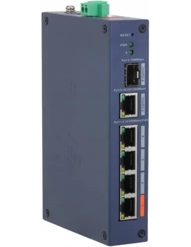 (DH-CHS4106-4ET-60) DAHUA SWITCH INDUSTRIAL 6 PUERTOS CLOUD MANAGED GIGABIT, 4 PUERTOS POE, 60W, HI-POE, L2