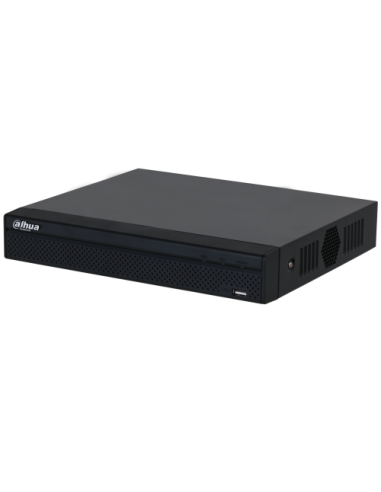 (DHI-NVR2104HS-P-4KS3) DAHUA GRABADOR IP 4 CANALES POE 1HDD 4K CON INTELIGENCIA ARTIFICAL COMPACT 1U NEGRO