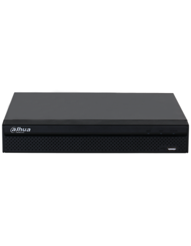 (DHI-NVR2104HS-P-4KS3) DAHUA GRABADOR IP 4 CANALES POE 1HDD 4K CON INTELIGENCIA ARTIFICAL COMPACT 1U NEGRO