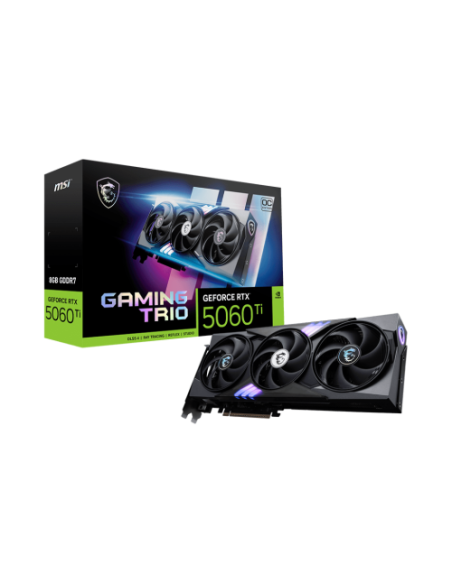 VGA MSI RTX 5060 TI 8G GAMING TRIO OC,NV,RTX5060TI,8GB,GDDR7,128BIT,1HDMI+3DP,TWIN FROZR 4 (3 VENTILADORES)