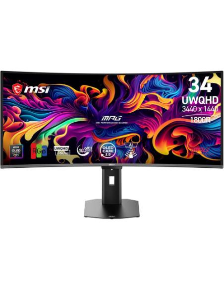 MSI MONITOR MPG 341CQR QD-OLED X36. 34" CURVE 1800R. 3440X1440 (UWQHD). 360HZ. NEGRO