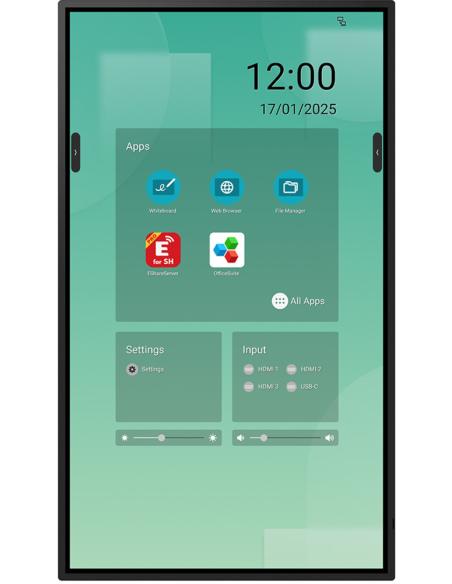 SHARP PN-LM551, 55" LM-SERIES INTERACTIVE DISPLAY, UHD, 500CD/M2, 18/7 PROOF, INFRARED TOUCH, 20 TOUCH POINTS, ANDROID SOC, USB-