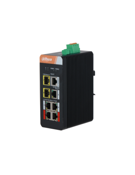 (DH-IS4207-4GT-120) DAHUA SWITCH INDUSTRIAL L2 MANAGED 4 1000M GESTIONABLE POE 2.0 WATCHDOG