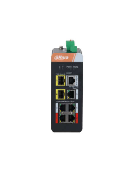 (DH-IS4207-4GT-120) DAHUA SWITCH INDUSTRIAL L2 MANAGED 4 1000M GESTIONABLE POE 2.0 WATCHDOG