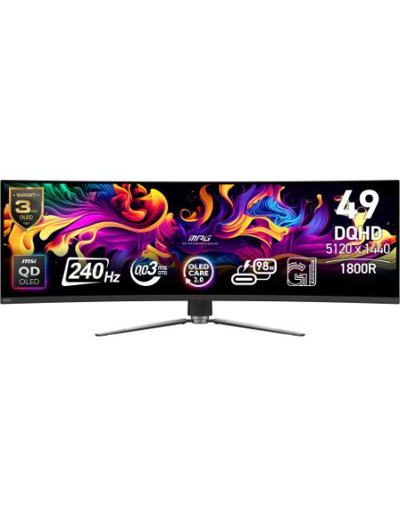 MSI MPG 491CQPX QD-OLED pantalla para PC 124,5 cm (49") 5120 x 1440 Pixeles Dual QHD Negro