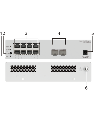 HUAWEI S210-8LP2J (8*10/100/1000BASE-T PORTS (32W POE+), 2*2.5GE SFP PORTS, WITH 1*AC POWER ADAPTER, FANLESS)"