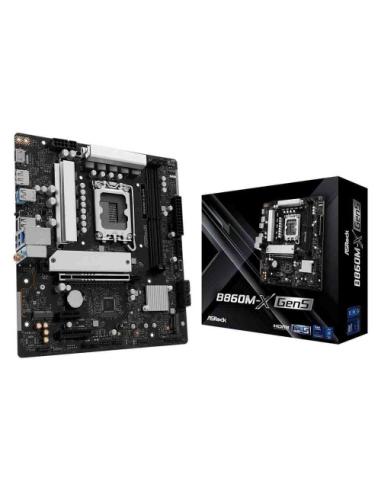 PLACA ASROCK B860M-X GEN5,INTEL,1851,B860,2DDR5,128GB,1HDMI+1DP,4SATA3+2M.2,2.5GBELAN,7USB3.2,MATX