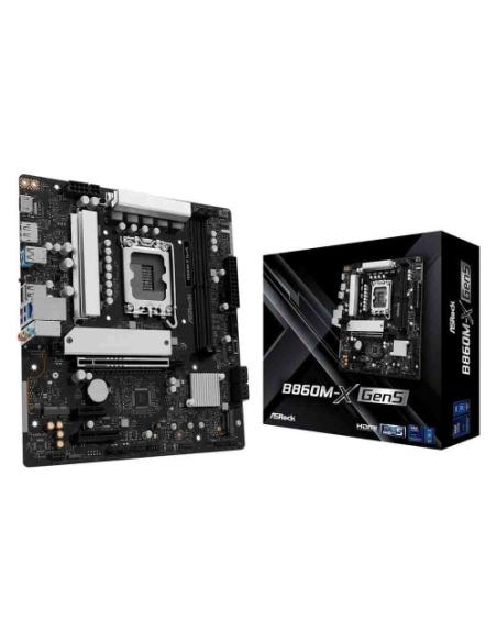 PLACA ASROCK B860M-X GEN5,INTEL,1851,B860,2DDR5,128GB,1HDMI+1DP,4SATA3+2M.2,2.5GBELAN,7USB3.2,MATX