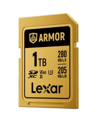 LEXAR 1TB PROFESSIONAL ARMOR GOLD SDXC UHS-II CARDS, UP TO 280MB/S READ 210MB/S WRITE C10 V60 U3,STAINLESS STEEL CASING, IP68