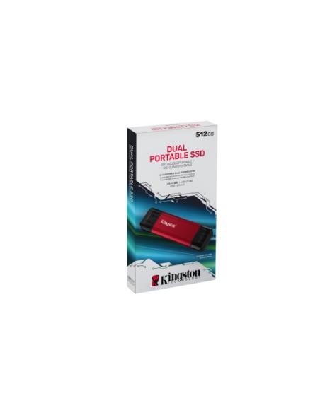 Kingston Technology 512GB Dual USB-A/C Portable SSD, Up to 1050MB/s USB 3.2 Gen 2