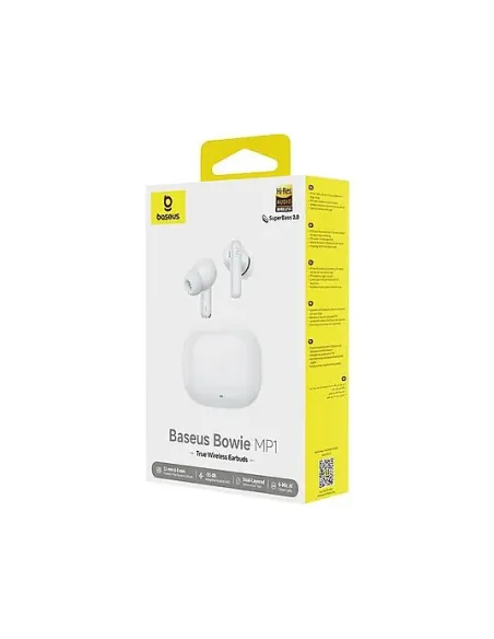 OS-BASEUS BOWIE MP1 TRUE WIRELESS EARBUDS MOON WHITE