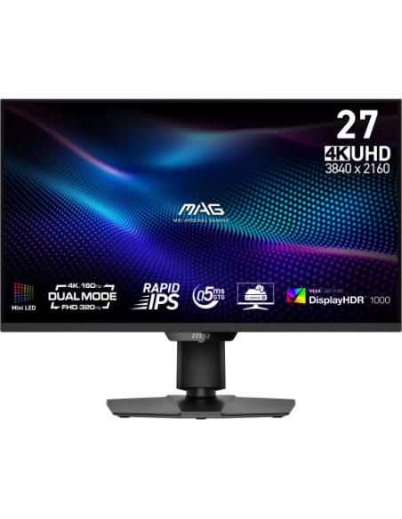 MSI MONITOR MAG 274UPDF E16M. 27" RAPID VA MINI-LED PLANO. 3840X2160. 160HZ. NEGRO