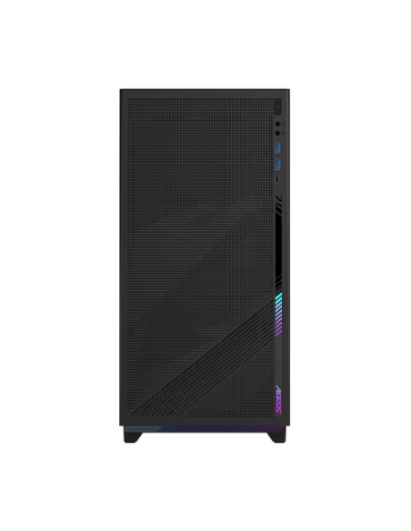 CAJA GIGABYTE AORUS C400 GLASS,SEMITORRE,3.5“X2+2.5”X2,B:120MMX3+R:120MMX1,HDMI,USB3.0X2+3.2 TYPE CX1,ARGB,NEGRA+VENTANA TRANSPA