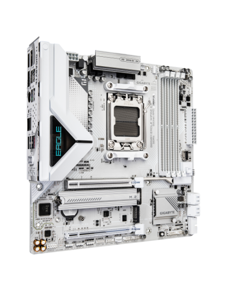 PLACA GIGABYTE B850M EAGLE WIFI6E ICE (BLANCO),AMD,AM5,B850,4DDR5,256GB,1HDMI+1DP,4SATA3+3M.2,GBELAN+WIFI6E+BT5.3,4USB3.2,MATX