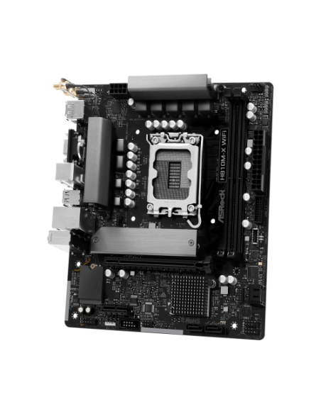 PLACA ASROCK H810M-X WIFI,INTEL,1851,H810,2DDR5,128GB,VGA+HDMI+DP,4SATA6+1M.2,2.5GBLAN+WIFI+BT5.0,5USB3.2,MATX