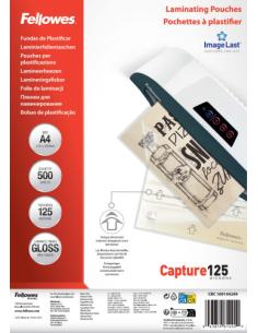 PACK 500 FUNDAS PLASTIFICAR 125 MICRAS BRILLO A4 (216X303 MM) FELLOWES 100144249