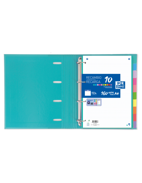 SEPARADORES CARTULINA STRONGLINE A4 10 POSICIONES - 10 COLORES OXFORD 400149957