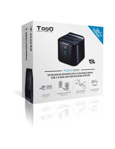 DOCK TOOQ 2XSATA 2.5P3.5P USB 3.0 CLONE OTB NEGRO TOOQ TQDS-802B