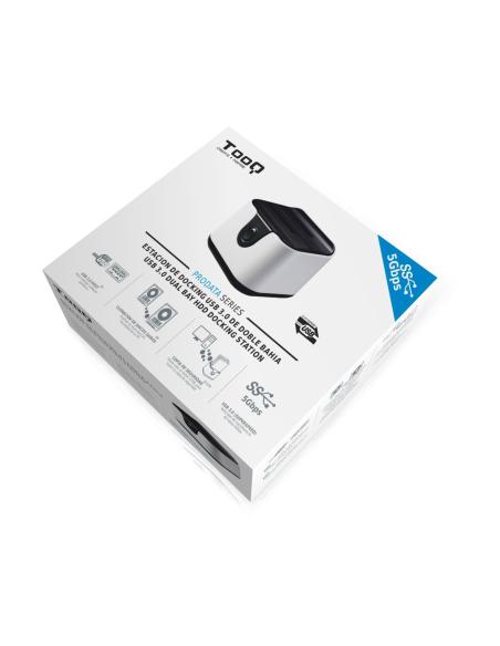 DOCK TOOQ 2XSATA 2.5P3.5P USB 3.0 CLONE OTB BLANCO-NEGRO TOOQ TQDS-802BW