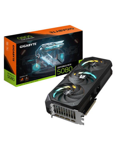 GIGABYTE GeForce RTX 5080 GAMING 16G Tarjeta Gráfica - 16GB GDDR7, 256 bits, PCI-E 5.0, 2617MHz Core Clock, 3 x DisplayPort, 1 x