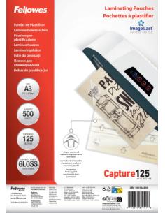 PACK 500 FUNDAS PLASTIFICAR 125 MICRAS BRILLO A3 (303X426 MM) FELLOWES 100144250