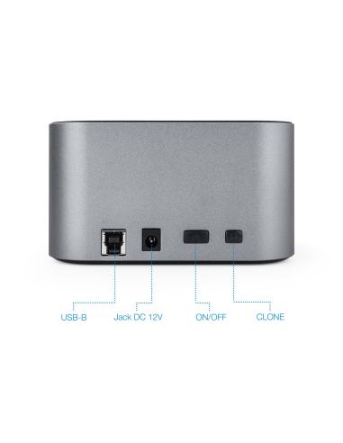 DOCK TOOQ 2XSATA 2.5P3.5P USB 3.03.1 GEN1 GRIS TOOQ TQDS-805G