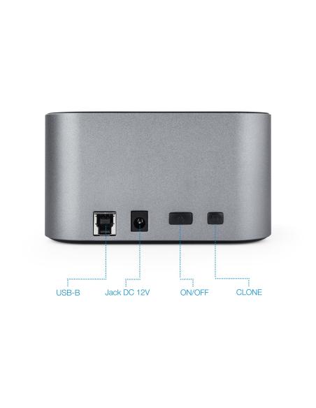 DOCK TOOQ 2XSATA 2.5P3.5P USB 3.03.1 GEN1 GRIS TOOQ TQDS-805G