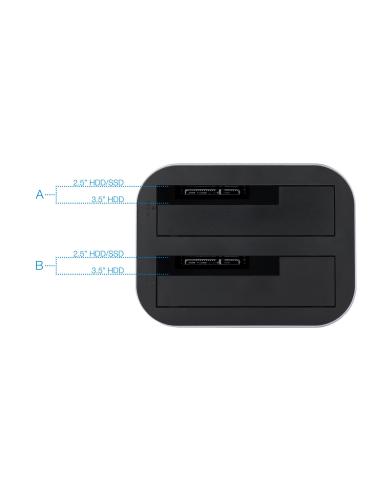 DOCK TOOQ 2XSATA 2.5P3.5P USB 3.03.1 GEN1 GRIS TOOQ TQDS-805G