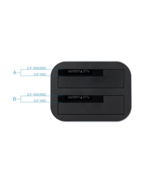 DOCK TOOQ 2XSATA 2.5P3.5P USB 3.03.1 GEN1 GRIS TOOQ TQDS-805G