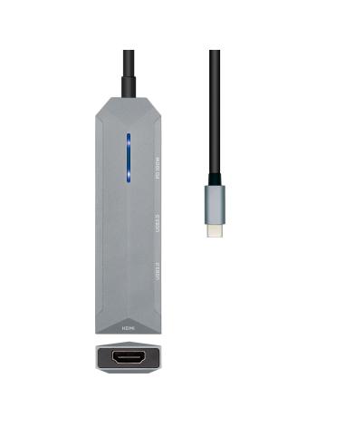 DOCK AISENS USB-C 4 EN 1 USB-C A 1XHDMI 2XUSB 1XPD GRIS 15CM ASUC-4P002-GR