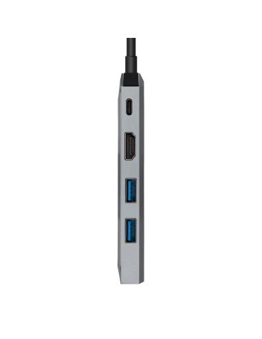 DOCK AISEN USB-C 5 EN 1 USB-C A 1XHDMI 1XRJ45 2XUSB 1XPD GRIS15CM ASUC-5P003-GR