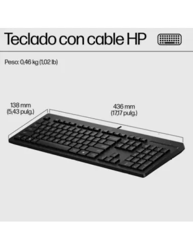 HP Teclado con cable USB 125 G2