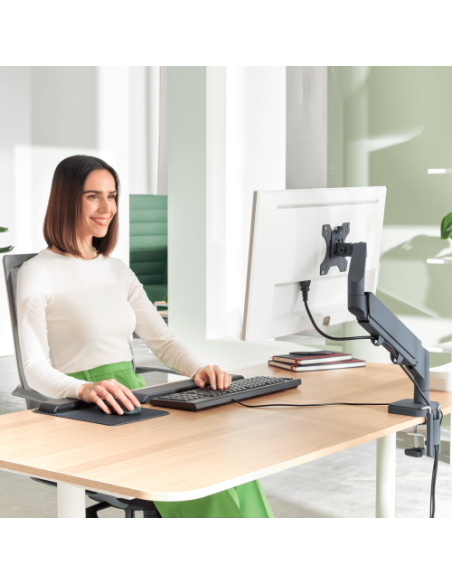 BRAZO PARA UN MONITOR ERGO SPACESAVING COLOR GRIS OSCURO LEITZ 64890089