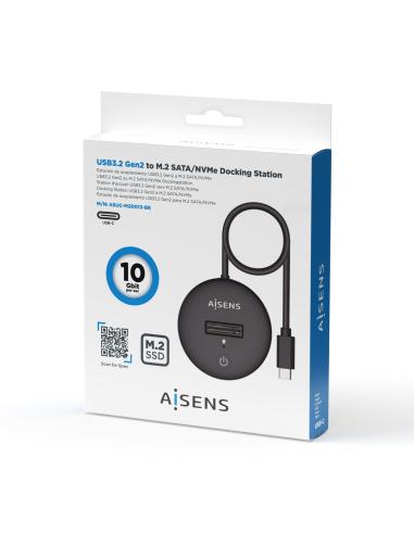 DOCK AISENS USB-C M.2 NGFF SATA NVME A USB3.1 GEN2 NEGRA ASUC-M2D013-BK