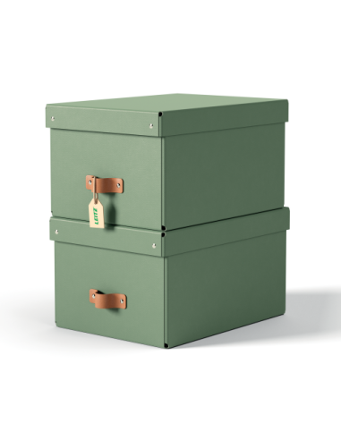 PACK 2 CAJAS DE ALMACENAMIENTO CARTÓN MEDIANA COLOR VERDE LEITZ 61490050