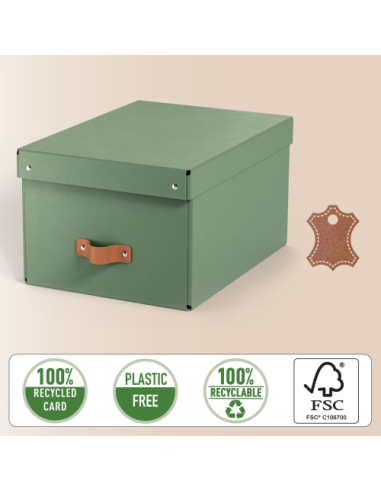 PACK 2 CAJAS DE ALMACENAMIENTO CARTÓN MEDIANA COLOR VERDE LEITZ 61490050