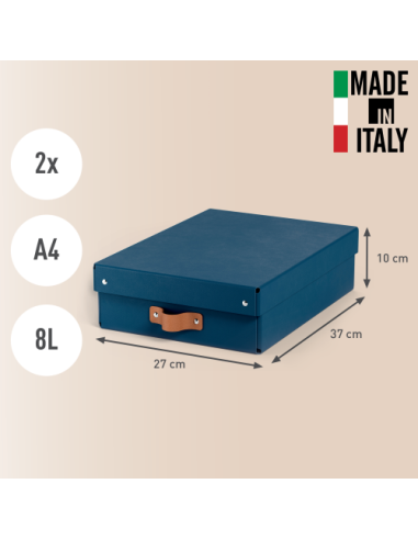 PACK 2 CAJAS DE ALMACENAMIENTO CARTÓN MEDIANA BAJA COLOR AZUL LEITZ 61480068