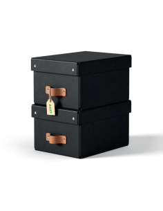 PACK 2 CAJAS DE ALMACENAMIENTO CARTÓN PEQUEÑA COLOR NEGRO LEITZ 61470095
