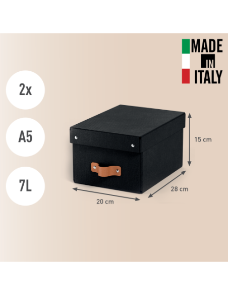 PACK 2 CAJAS DE ALMACENAMIENTO CARTÓN PEQUEÑA COLOR NEGRO LEITZ 61470095