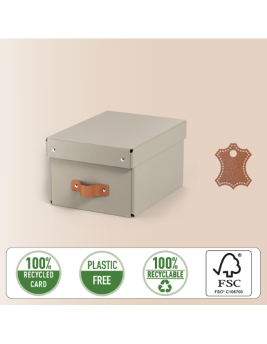 PACK 2 CAJAS DE ALMACENAMIENTO CARTÓN PEQUEÑA COLOR BEIGE LEITZ 61470012
