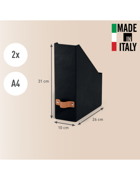 PACK 2 REVISTEROS DE CARTÓN COLOR NEGRO LEITZ 24710095