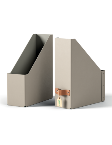 PACK 2 REVISTEROS DE CARTÓN COLOR BEIGE LEITZ 24710012