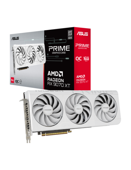ASUS Prime -RX9070XT-O16G-WHITE AMD Radeon RX 9070 XT 16 GB GDDR6